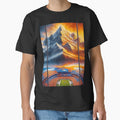 Orange And Blue Horizon T-Shirt - Unique Graphic for Adults - T-Shirt, Sweatshirt, Hoodie