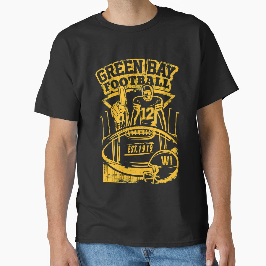 Green Bay Wisconsin Football Distressed T-Shirt - Streetwear Style Unisex - T-Shirt, Sweatshirt, Hoodie