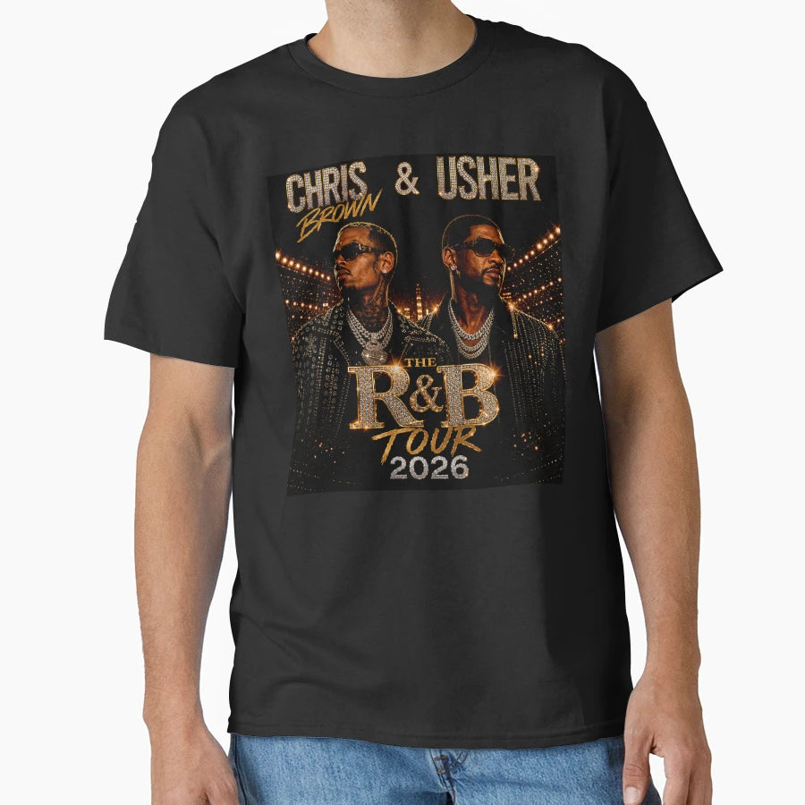 Chris Brown And Usher Rb Tour Raymond T-Shirt - Minimalist Print Unisex - T-Shirt, Sweatshirt, Hoodie