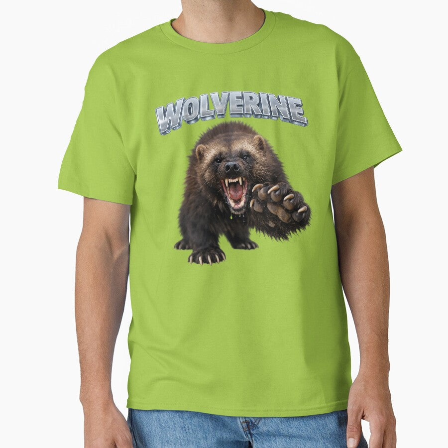 Fierce Wolverine 3D Roaring Wild Animal Design by - Adult & Kids T-Shirts, Sweatshirts & Hoodies apparel design preview 1
