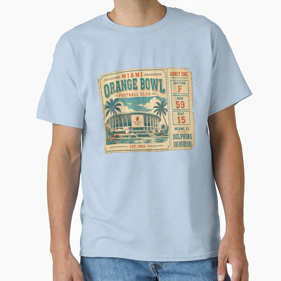 Orange Bowl Football Club Ticket Miami T-Shirt - Graphic Print Men Women - T-Shirt, Sweatshirt, Hoodie