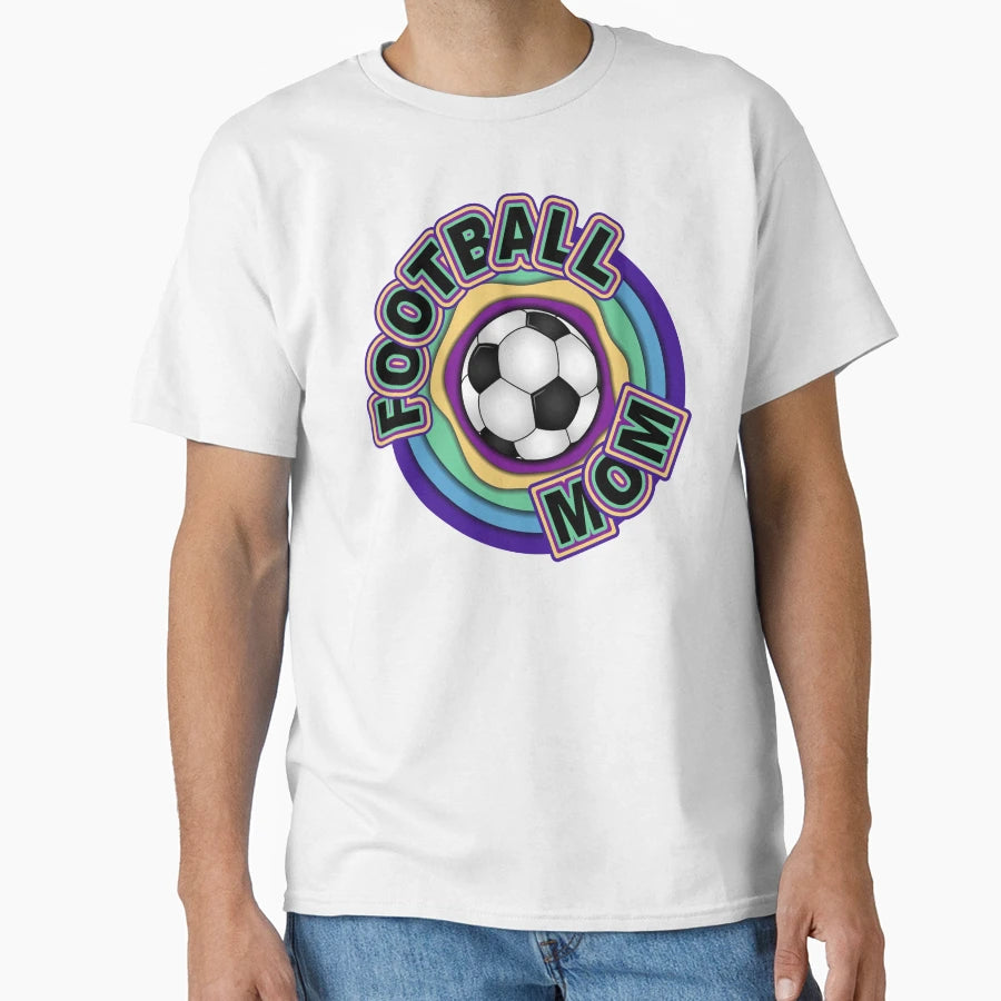 Football Mom Colorful T-Shirt - Aesthetic Graphic Unisex - T-Shirt, Sweatshirt, Hoodie