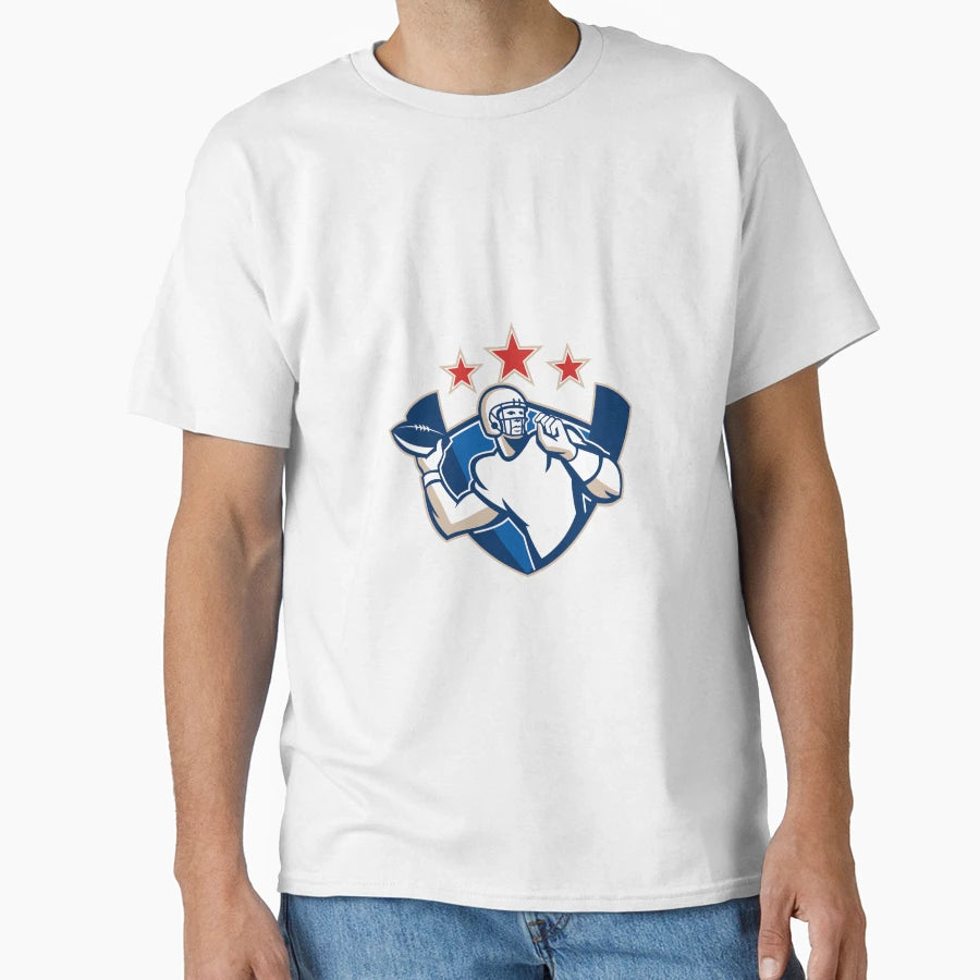 Gridiron Football Quarterback Throw Ball T-Shirt - Minimalist Print Unisex - T-Shirt, Sweatshirt, Hoodie