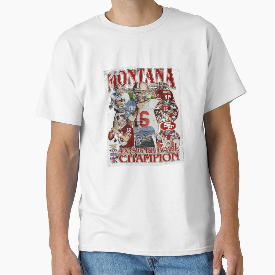 Joe Montana Bootleg T-Shirt - Minimalist Print for Adults - T-Shirt, Sweatshirt, Hoodie