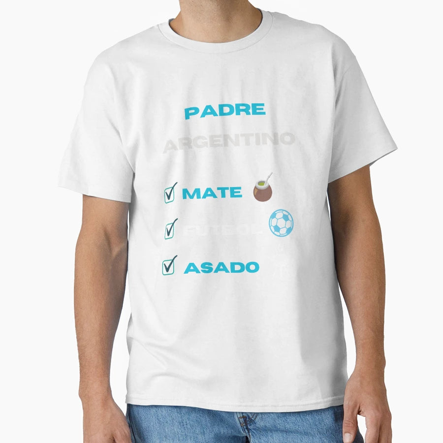 Papa Argentino Mate Futbol Asado T-Shirt - Novelty Apparel Unisex - T-Shirt, Sweatshirt, Hoodie