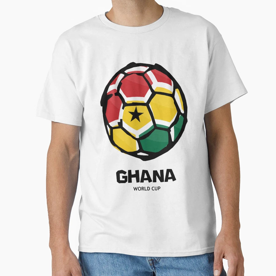 Ghana Football Country Flag T-Shirt - Custom Art Print for Adults - T-Shirt, Sweatshirt, Hoodie