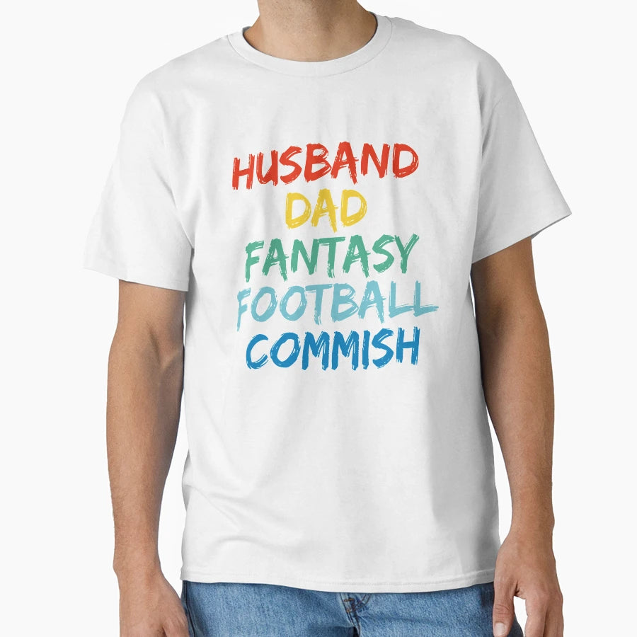 Husband Dad Fantasy Football Commish T-Shirt - Trendy Graphic for Adults - T-Shirt, Sweatshirt, Hoodie