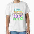 Gym, tacos, chocolate, and sleep of course. by - Adult & Kids T-Shirts, Sweatshirts & Hoodies apparel design preview 1