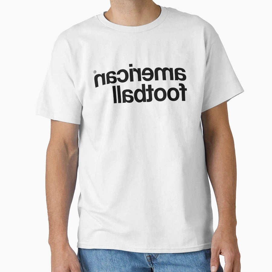 American Football Backwards Black T-Shirt - Custom Art Print for Adults - T-Shirt, Sweatshirt, Hoodie