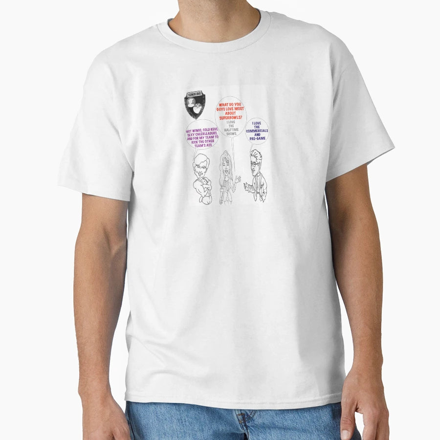 Guys Love Superbowls T-Shirt - Fun Novelty Design for Adults - T-Shirt, Sweatshirt, Hoodie