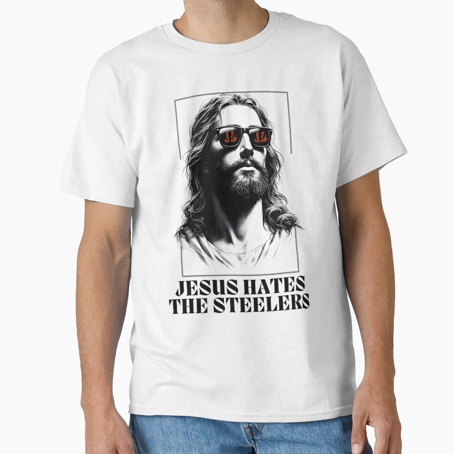 Jesus Hates Steelers T-Shirt - Minimalist Print Men Women - T-Shirt, Sweatshirt, Hoodie