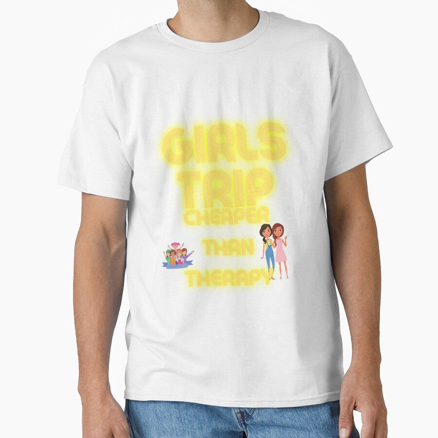 Girls trip cheaper than therapy Relaxed Fit by smart - Adult & Kids T-Shirts, Sweatshirts & Hoodies apparel design preview 1