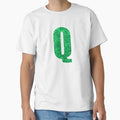 Letter Q Green Water Wave Ocean Art T-Shirt - Casual Everyday Wear Unisex - T-Shirt, Sweatshirt, Hoodie