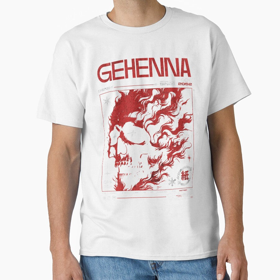 Gehenna Burning skull by VaporwaveStreet - Adult & Kids T-Shirts, Sweatshirts & Hoodies apparel design preview 1