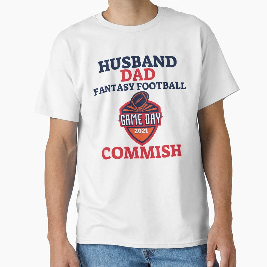 Husband Dad Fantasy Football Commish T-Shirt - Aesthetic Graphic for Adults - T-Shirt, Sweatshirt, Hoodie