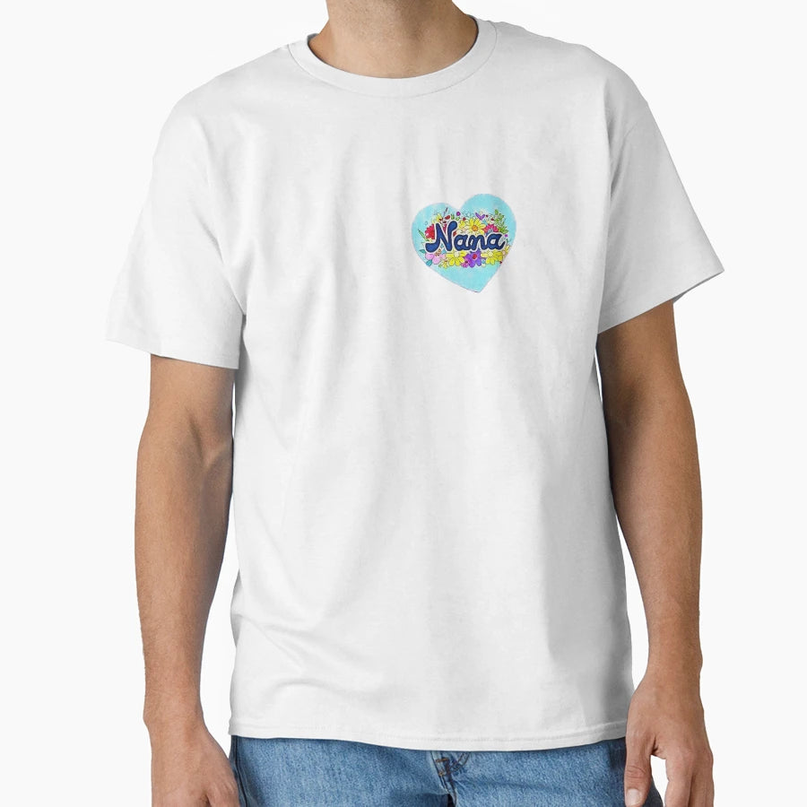 Nana Flowers Heart Cutout T-Shirt - Minimalist Print Unisex - T-Shirt, Sweatshirt, Hoodie