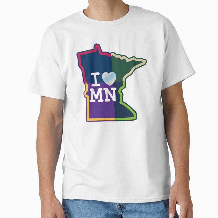 I Love Minnesota Pro Sports T-Shirt - Custom Art Print Unisex - T-Shirt, Sweatshirt, Hoodie