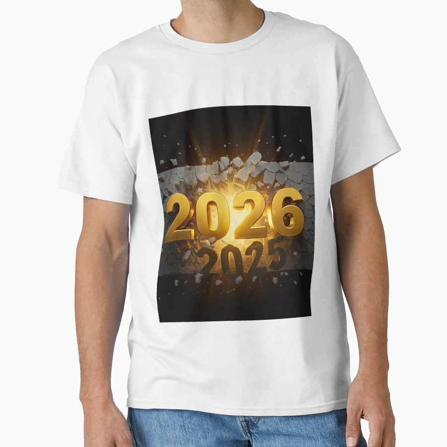 Hello 2026 Golden Breakthrough New T-Shirt - Fun Novelty Design Unisex - T-Shirt, Sweatshirt, Hoodie
