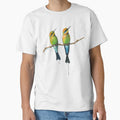 Rainbow Bee-Eaters Watercolour Design Blue Background - Adult & Kids T-Shirts, Sweatshirts & Hoodies apparel design preview 1