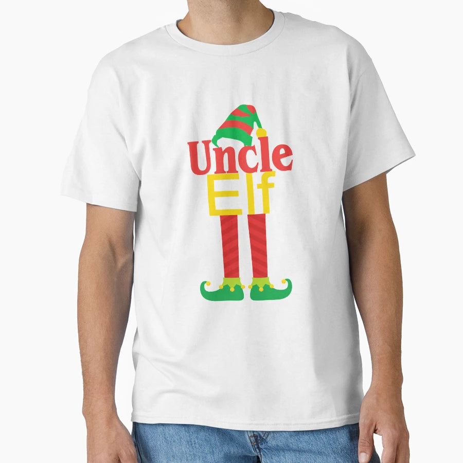 Uncle Elf Matching Family Hat Feet Holiday T-Shirt - Graphic Print Unisex - T-Shirt, Sweatshirt, Hoodie