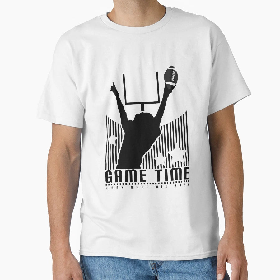 Game Time Football Yellow T-Shirt - Graphic Print for Adults - T-Shirt, Sweatshirt, Hoodie