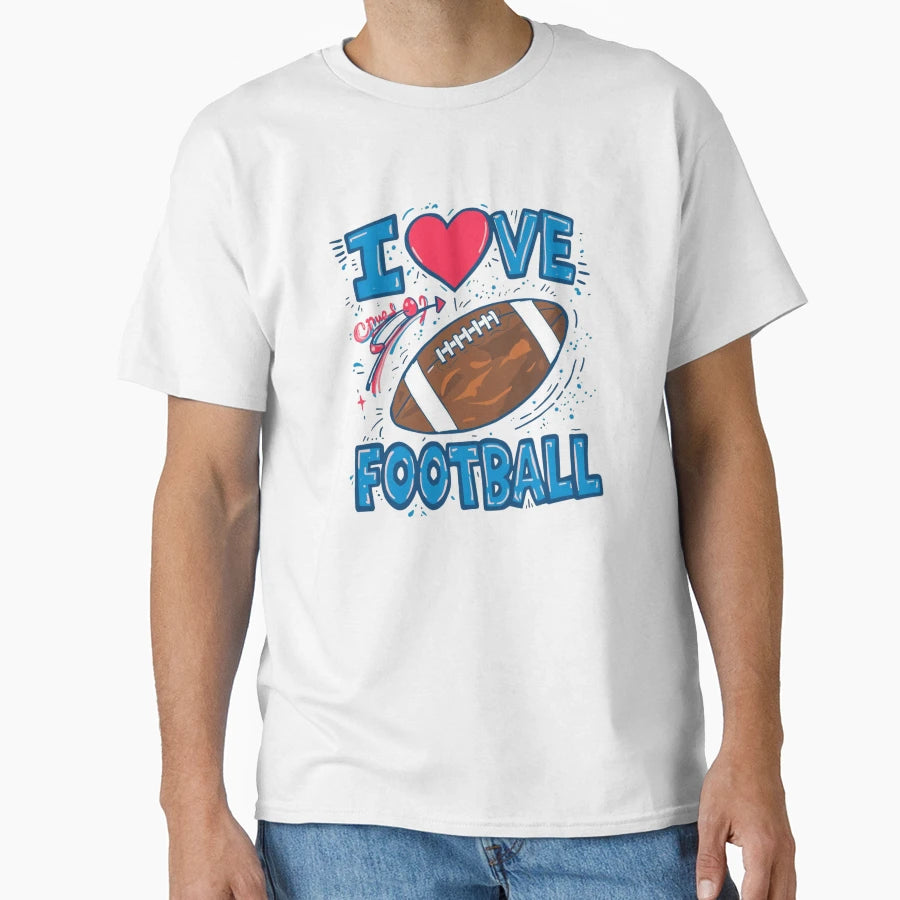 I Ove Football T-Shirt - Aesthetic Graphic Men Women - T-Shirt, Sweatshirt, Hoodie