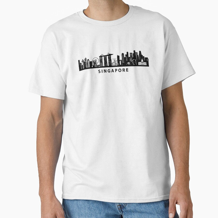 Singapore Skyline Art by Elenia Design - Adult & Kids T-Shirts, Sweatshirts & Hoodies apparel design preview 1