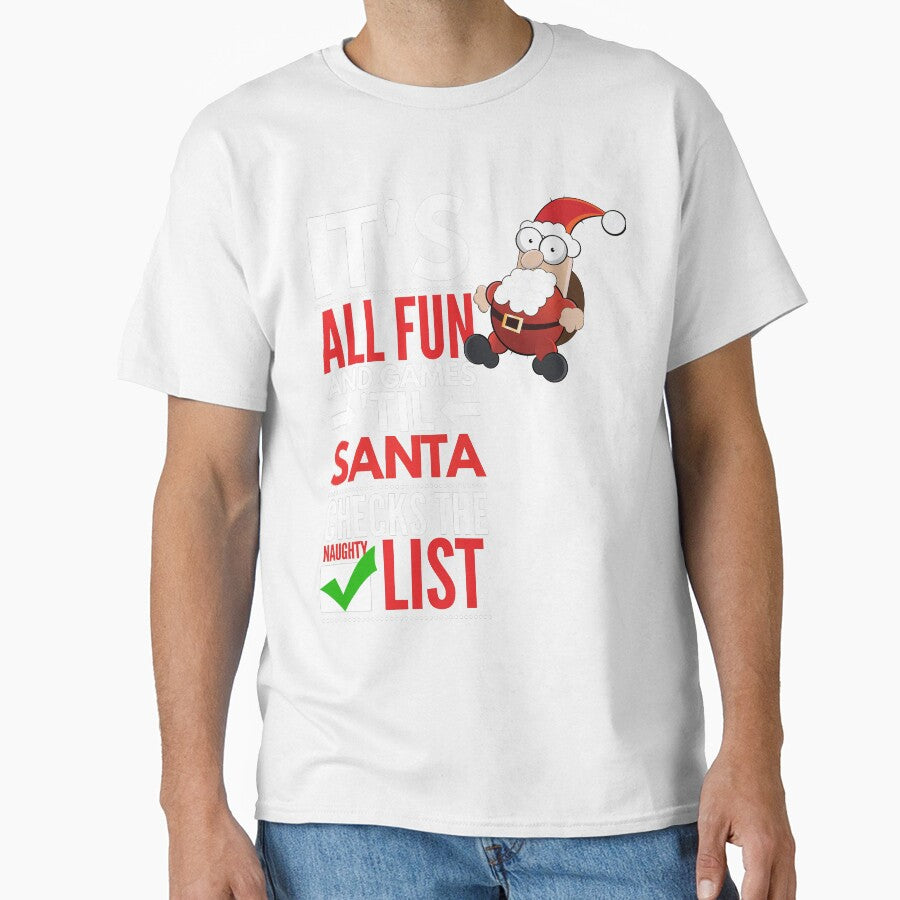 Naughty list Santa by fermo - Adult & Kids T-Shirts, Sweatshirts & Hoodies apparel design preview 1