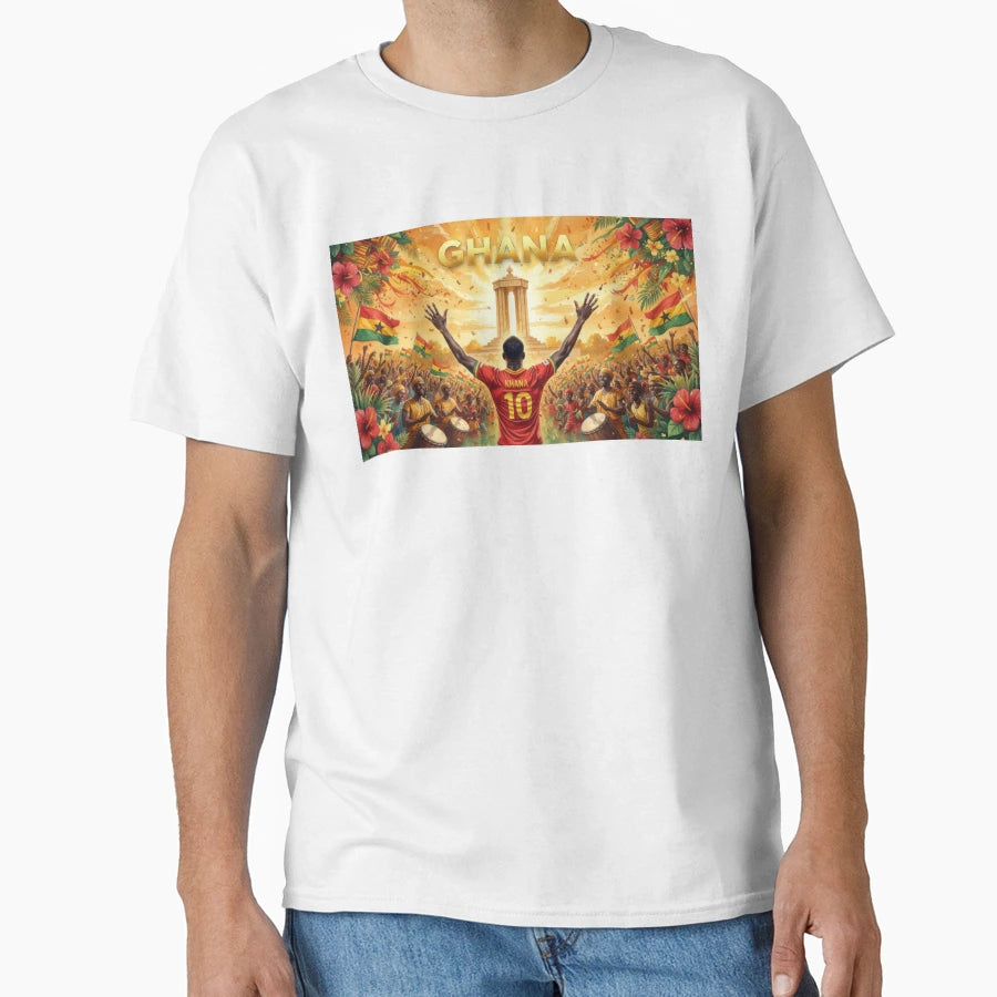 Celebration Ghana Football Soccer T-Shirt - Custom Art Print for Adults - T-Shirt, Sweatshirt, Hoodie