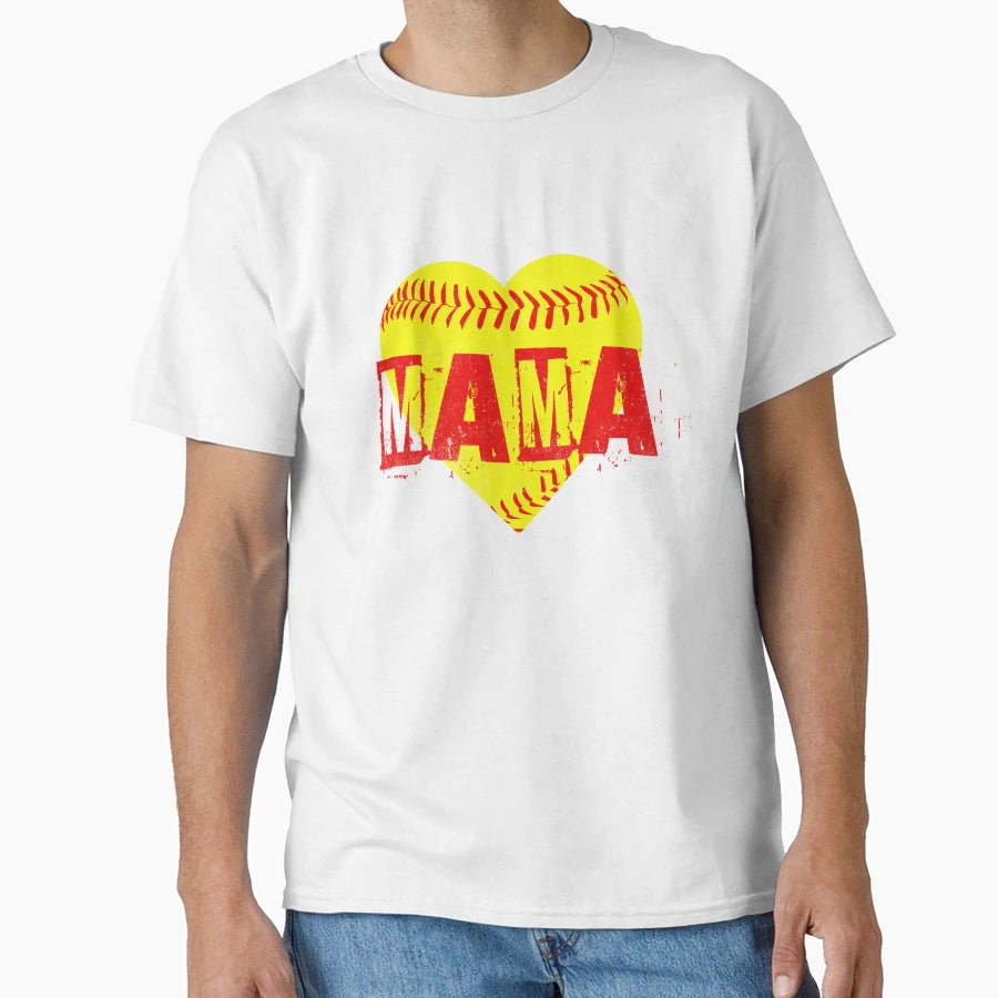 Softball Mama Heart Diamond T-Shirt - Unique Graphic for Adults - T-Shirt, Sweatshirt, Hoodie