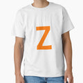 Orange Color Letter Z T-Shirt - Novelty Apparel for Adults - T-Shirt, Sweatshirt, Hoodie