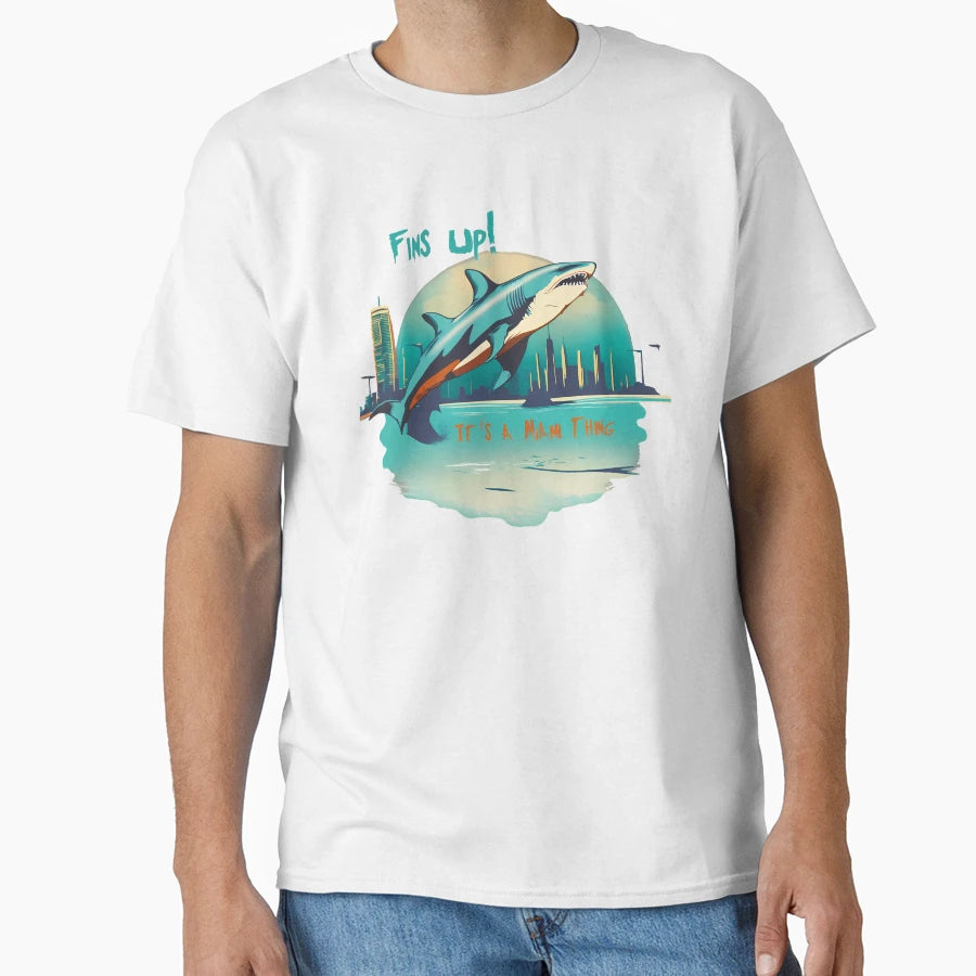 Fins Up Its Miami Thing T-Shirt - Graphic Print Men Women - T-Shirt, Sweatshirt, Hoodie