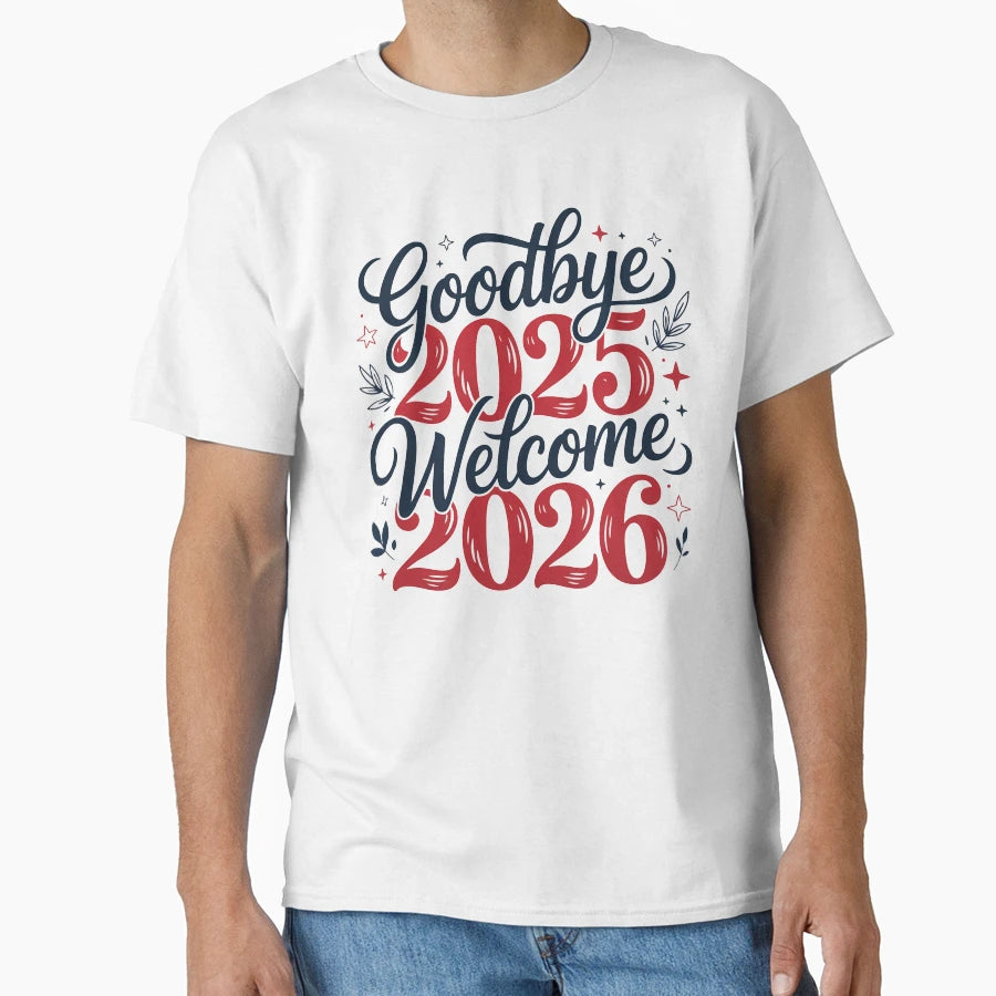 Goodbye 2025 Welcome 2026 T-Shirt - Graphic Print Unisex - T-Shirt, Sweatshirt, Hoodie