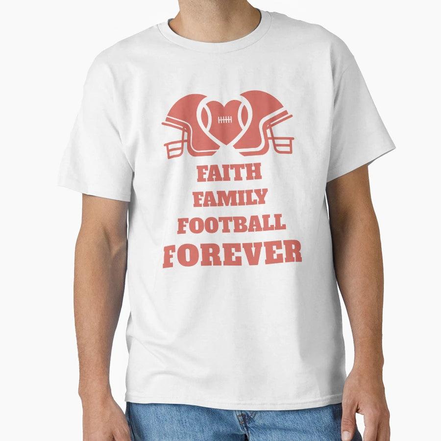 Football Fan Faith Family Football T-Shirt - Custom Art Print Men Women - T-Shirt, Sweatshirt, Hoodie