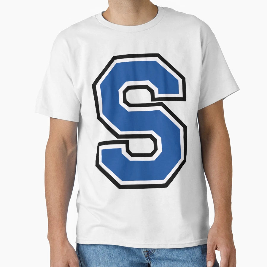Blue Block Letter S T-Shirt - Graphic Print for Adults - T-Shirt, Sweatshirt, Hoodie