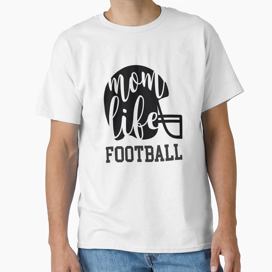 Mom Life Football Helmet T-Shirt - Aesthetic Graphic Unisex - T-Shirt, Sweatshirt, Hoodie