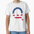 Letter Q Capital Alphabet American Flag Q T-Shirt - Unique Graphic Unisex - T-Shirt, Sweatshirt, Hoodie