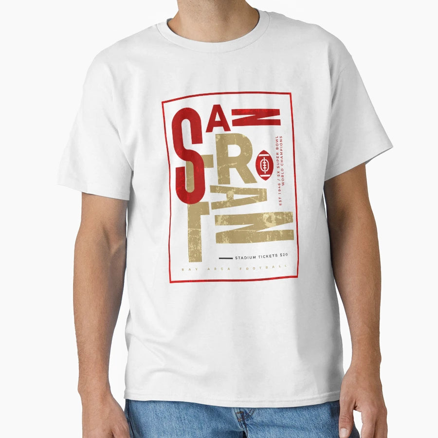 San Francisco Football Stadium Ticket T-Shirt - Novelty Apparel for Adults - T-Shirt, Sweatshirt, Hoodie
