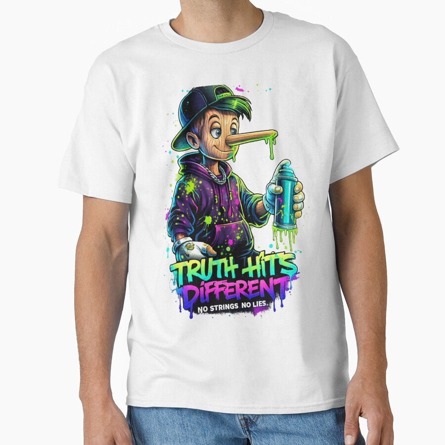 Truth Hits Different Neon Graffiti Street Art Urban - Adult & Kids T-Shirts, Sweatshirts & Hoodies apparel design preview 1