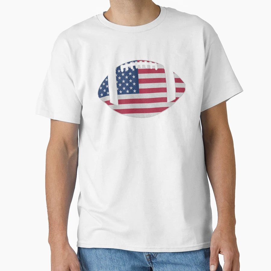 Football American Flag Funny American T-Shirt - Unique Graphic for Adults - T-Shirt, Sweatshirt, Hoodie