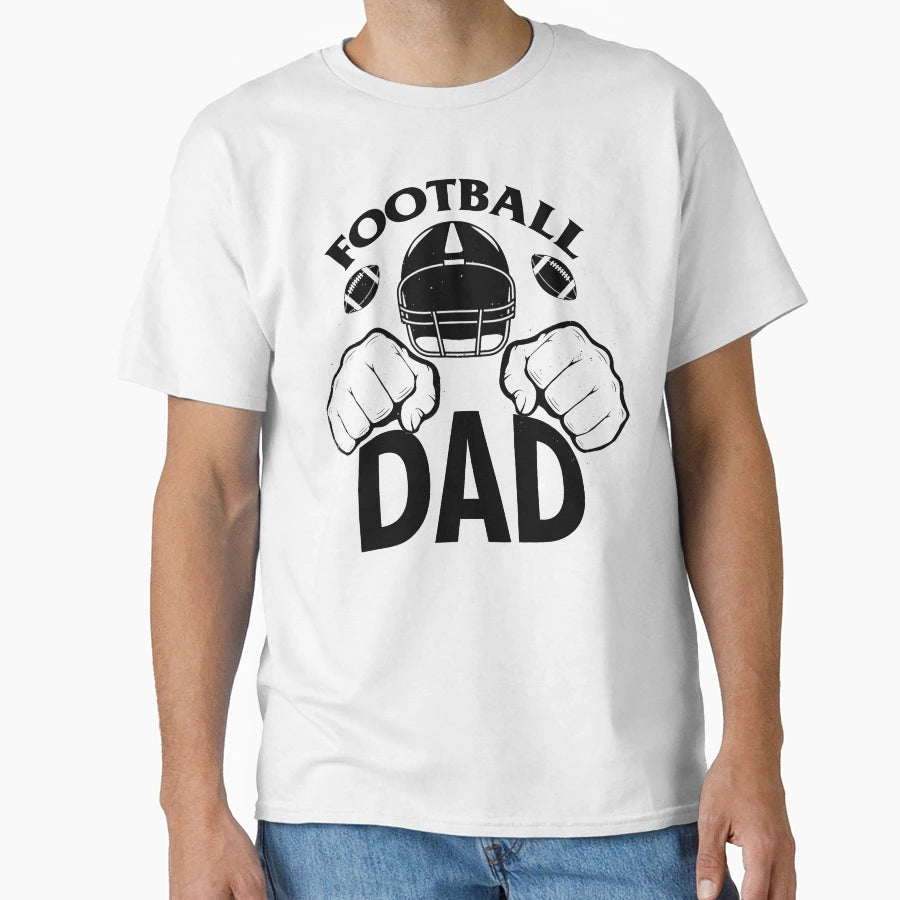 Football Dad Football Fathers Day Gift T-Shirt - Custom Art Print Unisex - T-Shirt, Sweatshirt, Hoodie