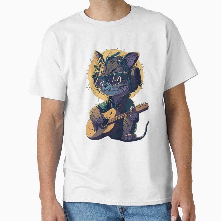Guitar Cat by 3rd Eye Perceptions - Adult & Kids T-Shirts, Sweatshirts & Hoodies apparel design preview 1