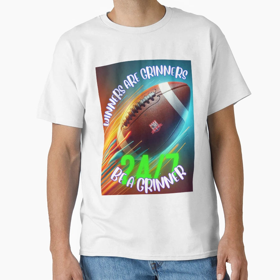 American Football Winners Are Grinners T-Shirt - Trendy Graphic for Adults - T-Shirt, Sweatshirt, Hoodie