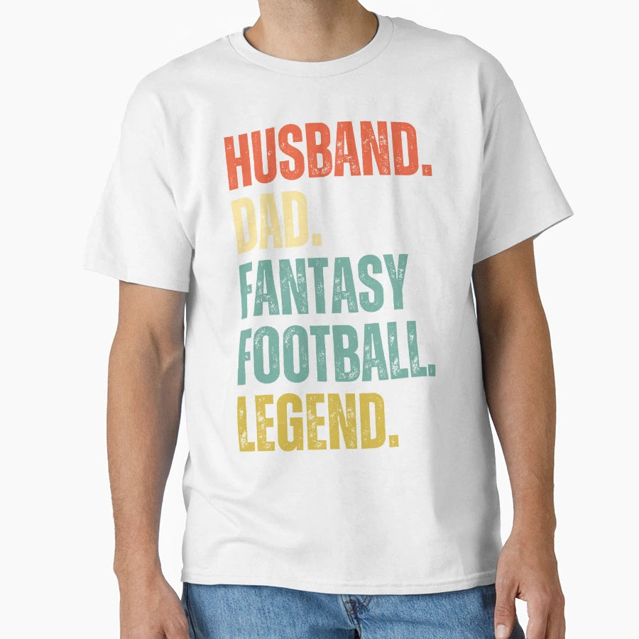Husband Dad Fantasy Football Legend T-Shirt - Aesthetic Graphic for Adults - T-Shirt, Sweatshirt, Hoodie
