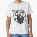 American Football Quarterback Shield T-Shirt - Unique Graphic Unisex - T-Shirt, Sweatshirt, Hoodie