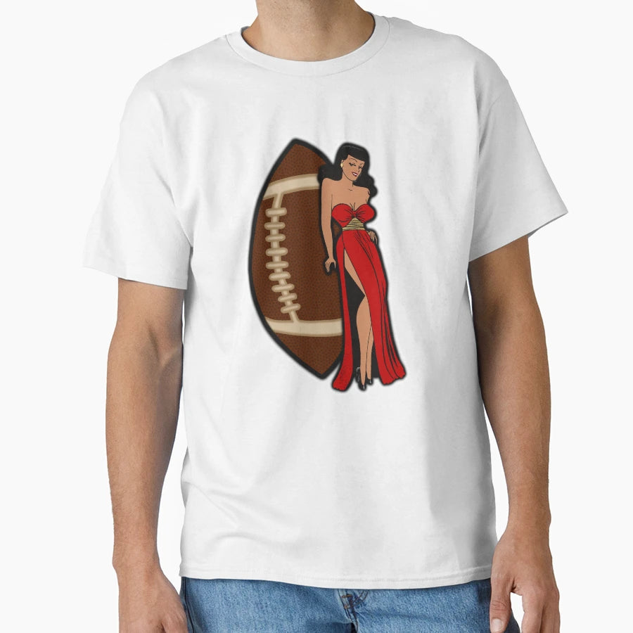 San Francisco Football Babe T-Shirt - Graphic Print Unisex - T-Shirt, Sweatshirt, Hoodie