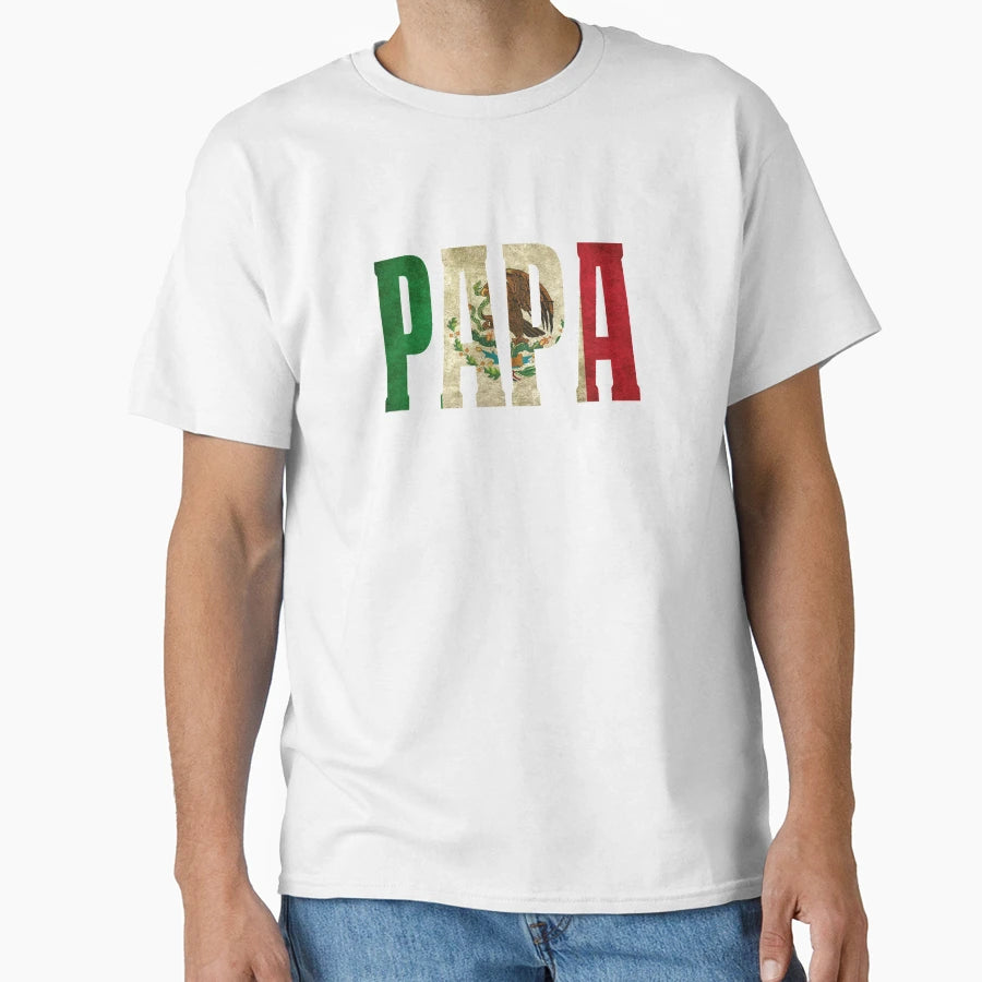 Mexican Mexican Flag Papa Mexican Pride T-Shirt - Aesthetic Graphic Unisex - T-Shirt, Sweatshirt, Hoodie