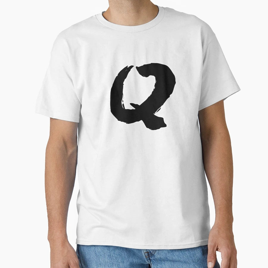 Q Slogan Handwriting Text T-Shirt - Aesthetic Graphic for Adults - T-Shirt, Sweatshirt, Hoodie