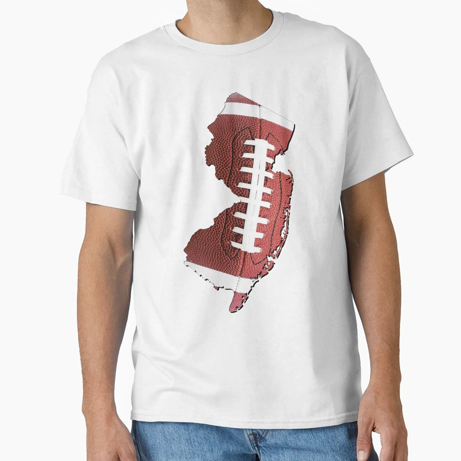 New Jersey Usa Map Real Football T-Shirt - Novelty Apparel Unisex - T-Shirt, Sweatshirt, Hoodie