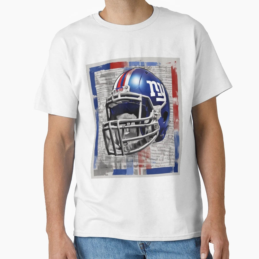 New York Giants Helmet Colorful Action T-Shirt - Graphic Print for Adults - T-Shirt, Sweatshirt, Hoodie